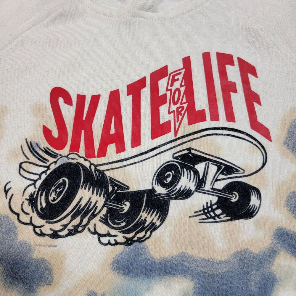365 Kids Graphic SS Hoodie "Skate For Life" White - Size Youth 6